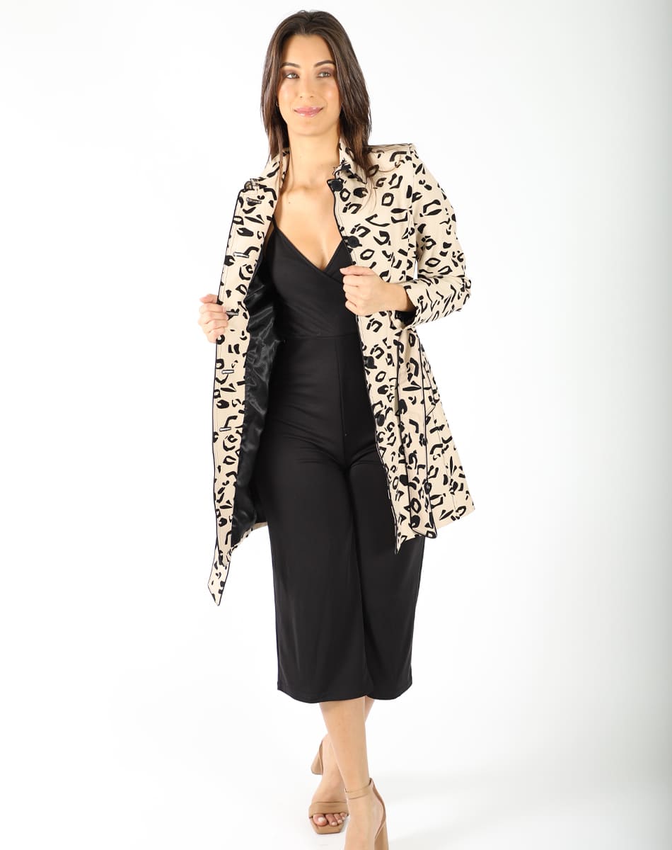 Leopard print trench coat