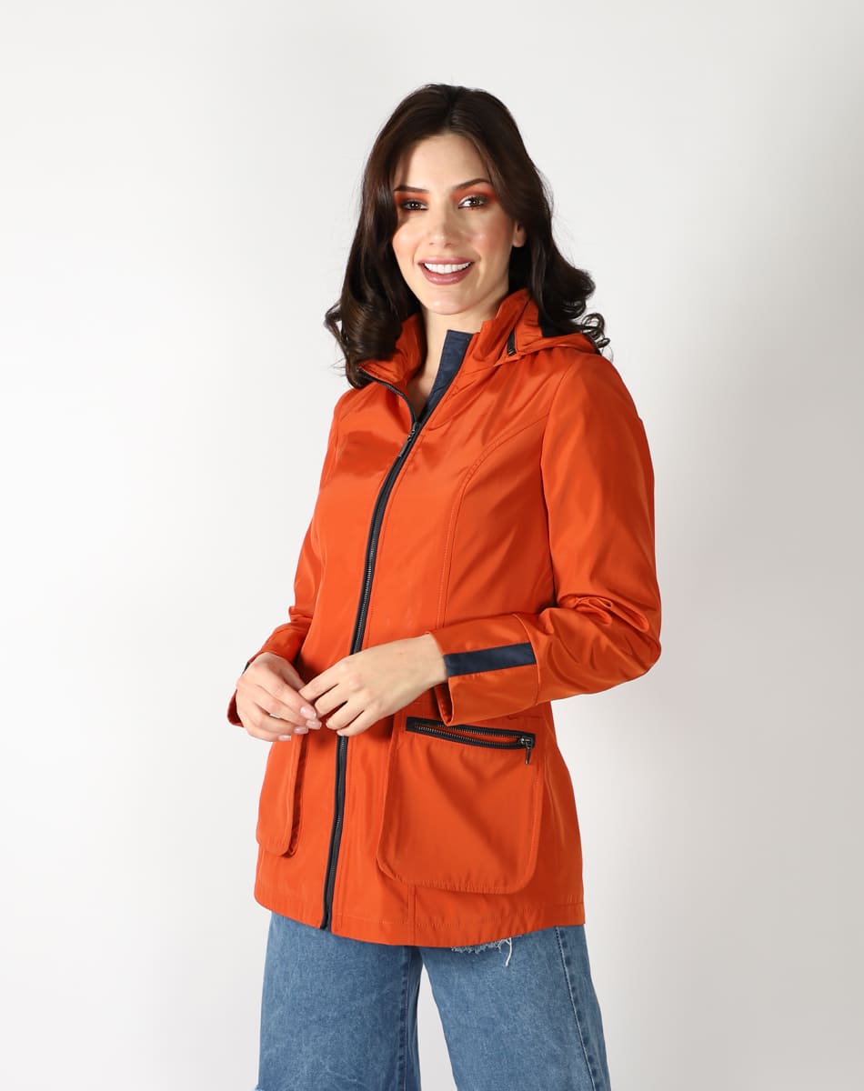 Hooded trench coat