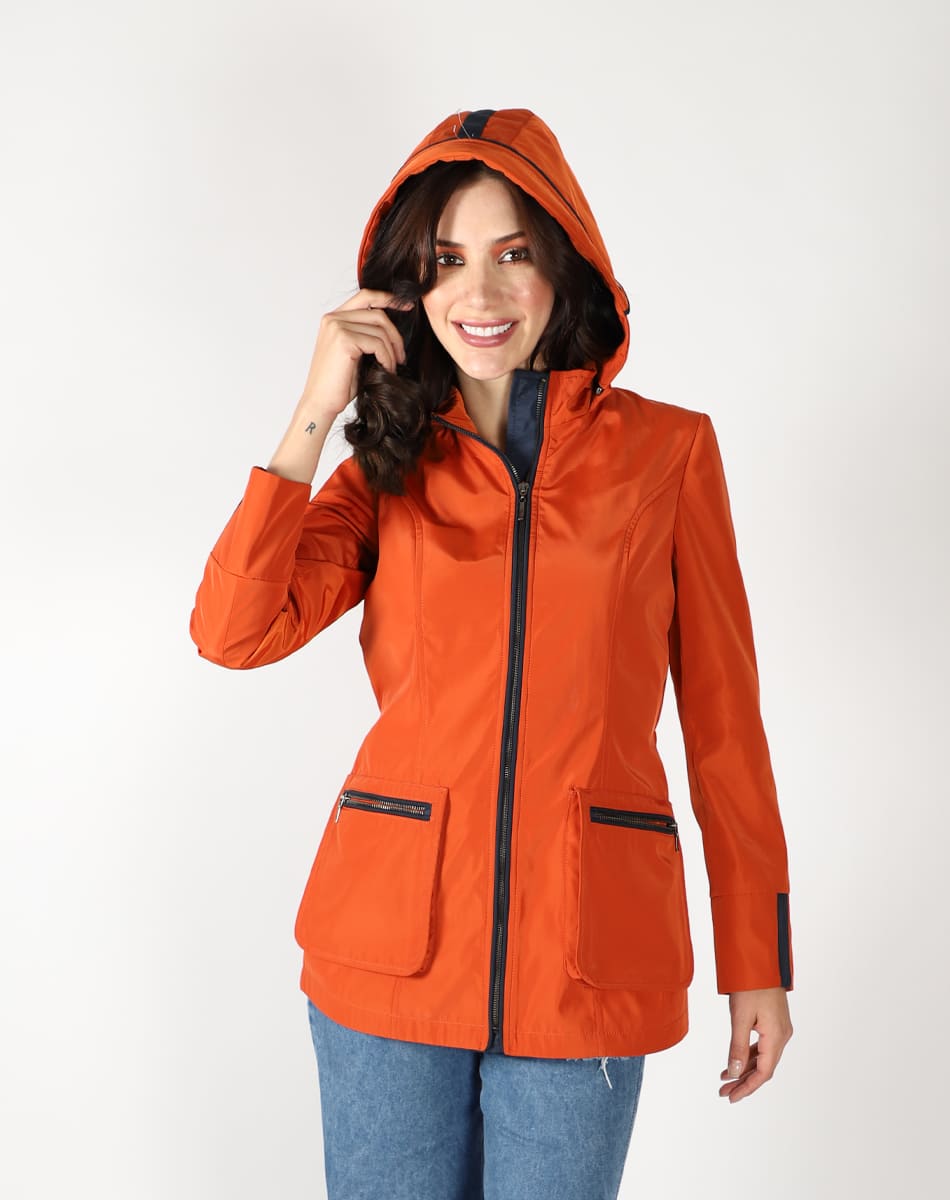 Hooded trench coat