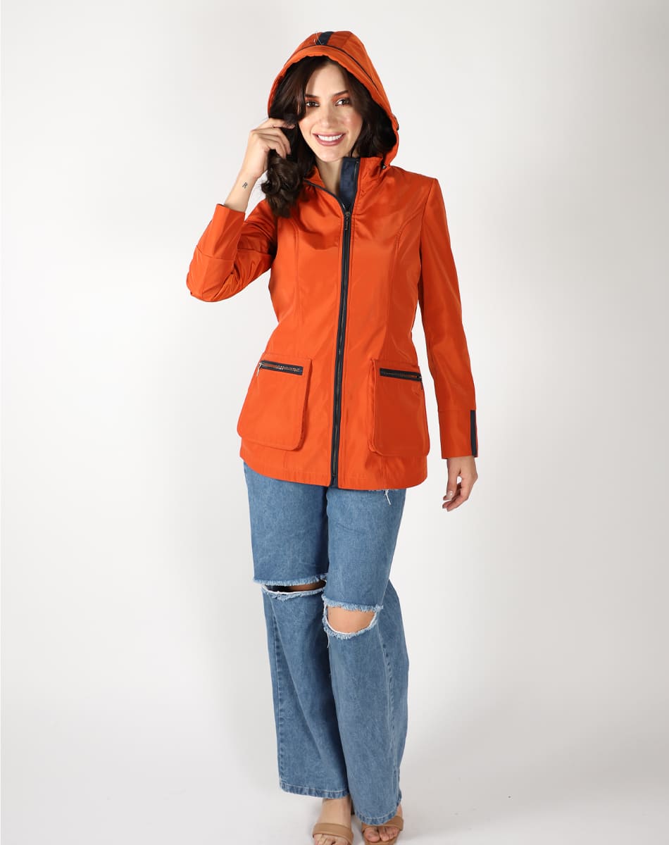 Hooded trench coat