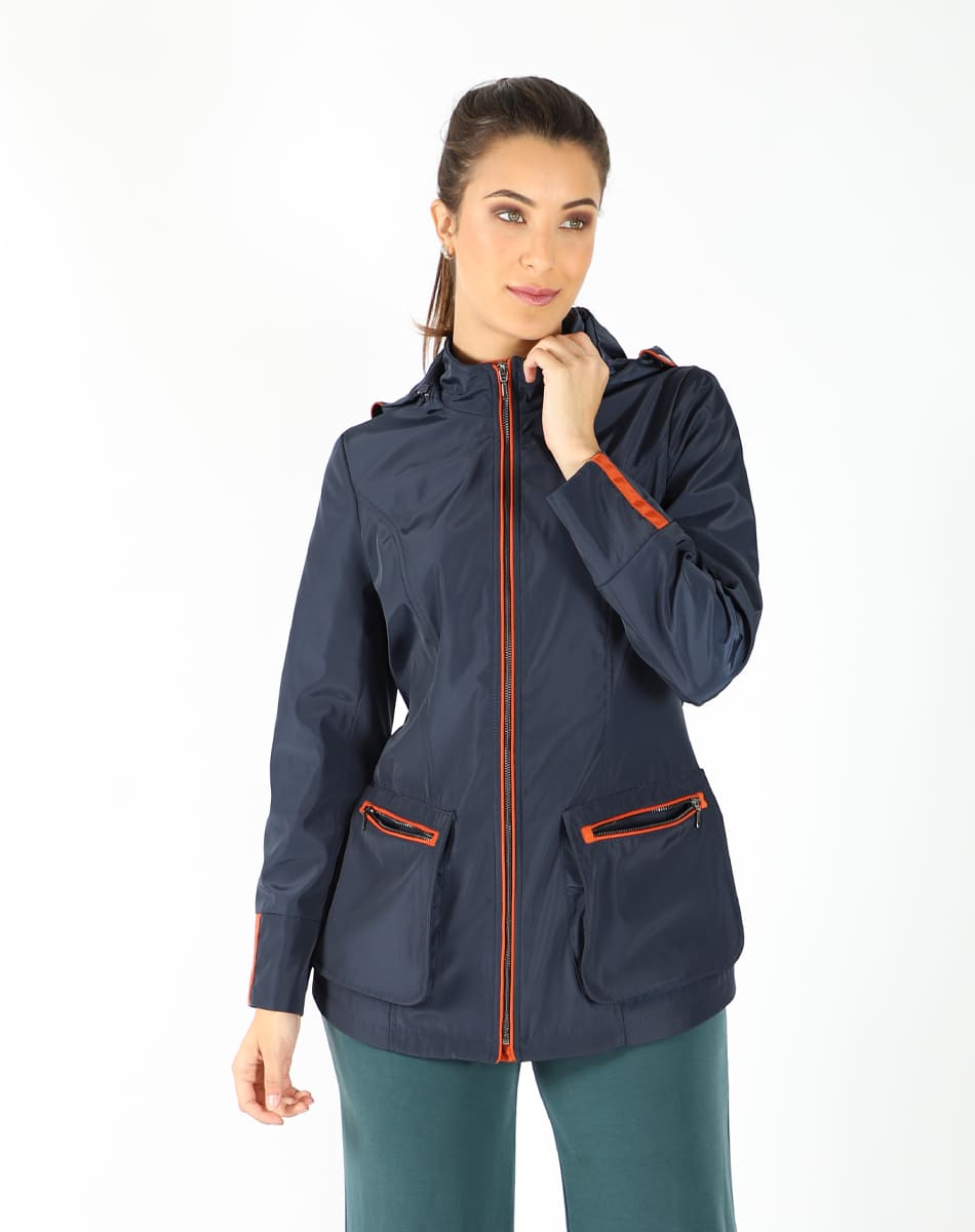 Hooded trench coat
