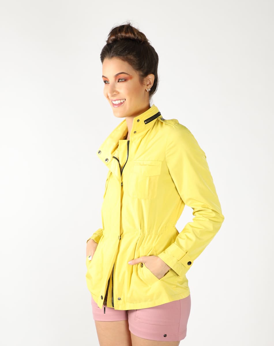 Hidden hood trench coat