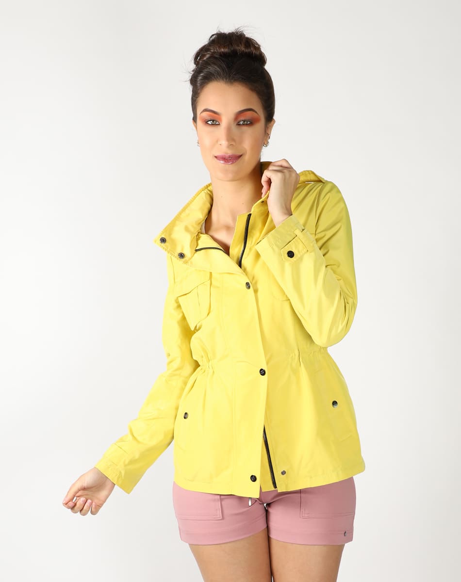 Hidden hood trench coat