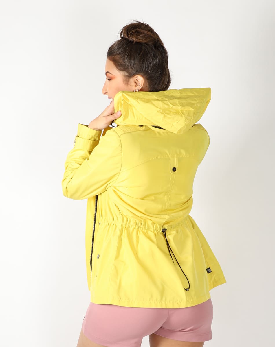 Hidden hood trench coat