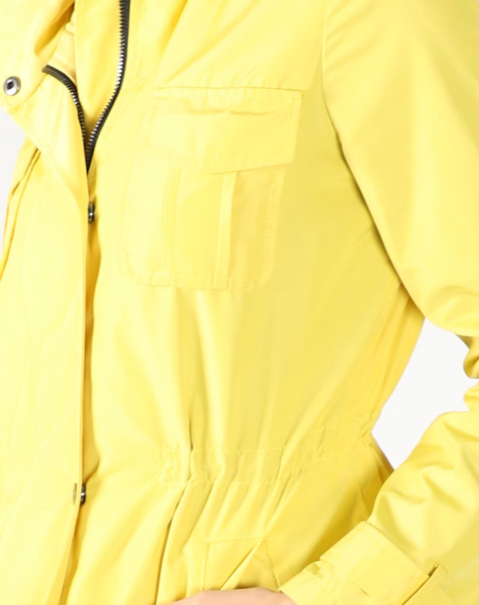 Hidden hood trench coat