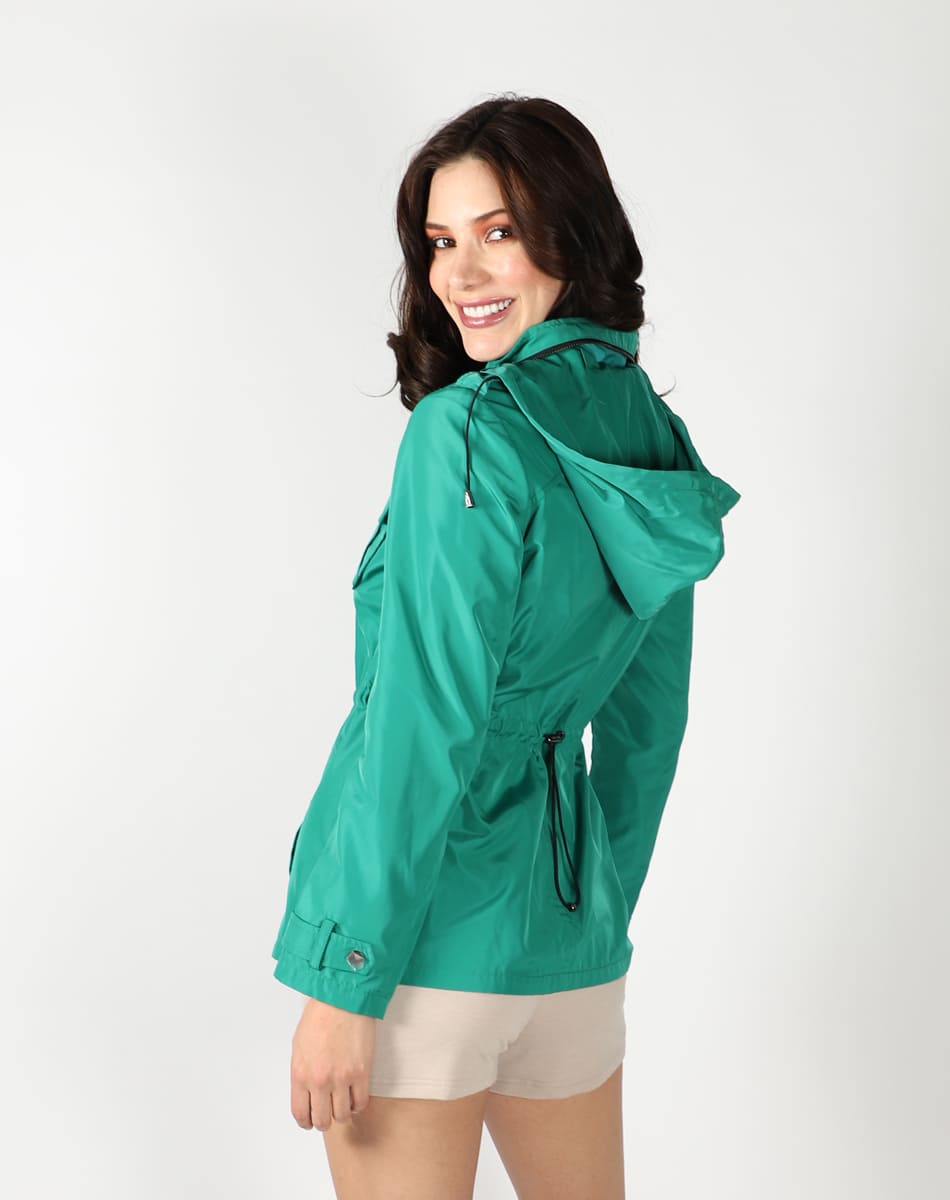 Hidden hood trench coat