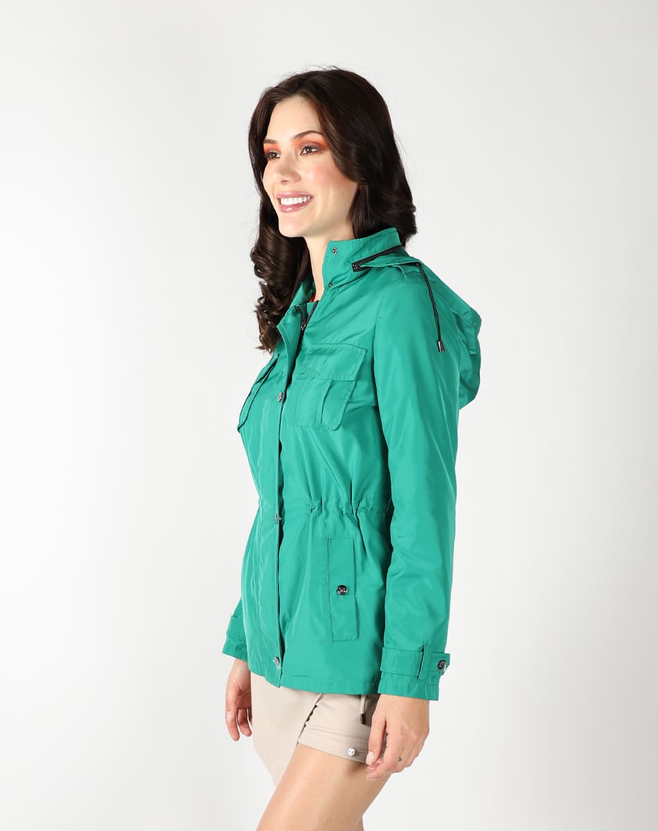 Hidden hood trench coat
