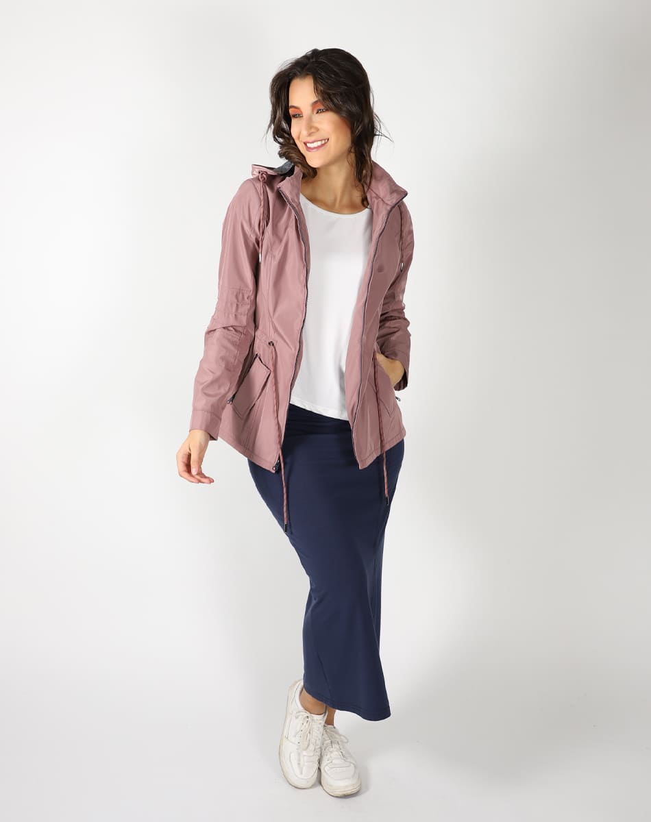 Trendy girl trench coat