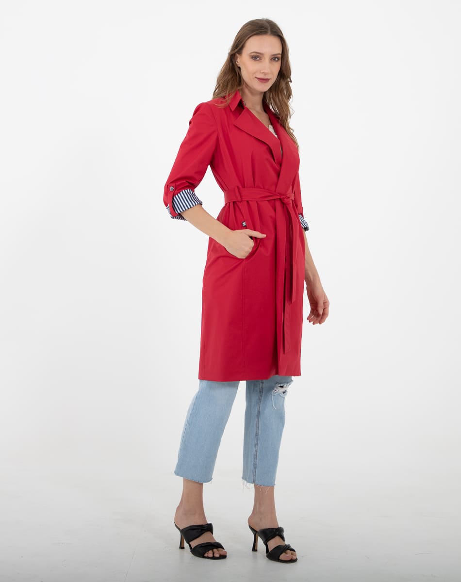 Long  Casual raincoat