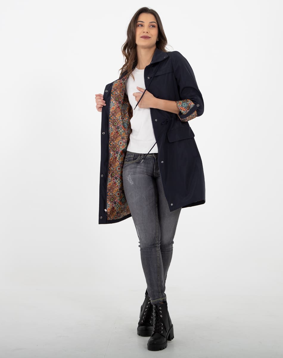 Long classic raincoat