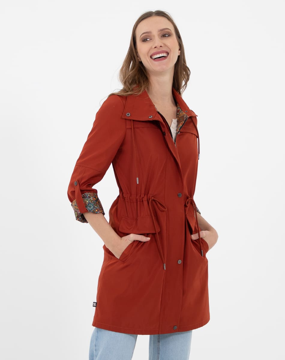 Long classic raincoat