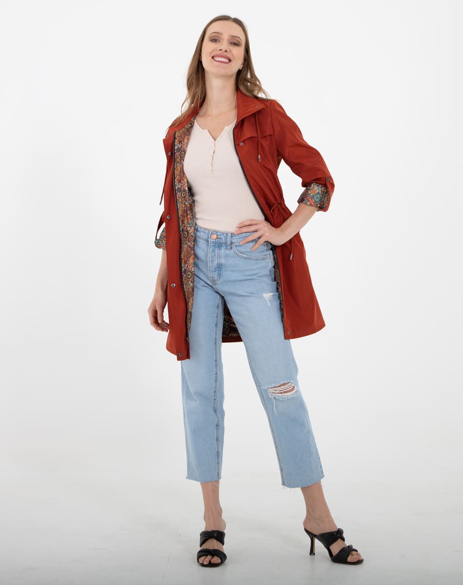 Long classic raincoat