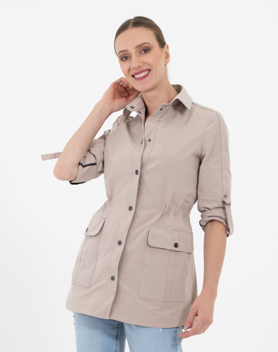 Casual long raincoat
