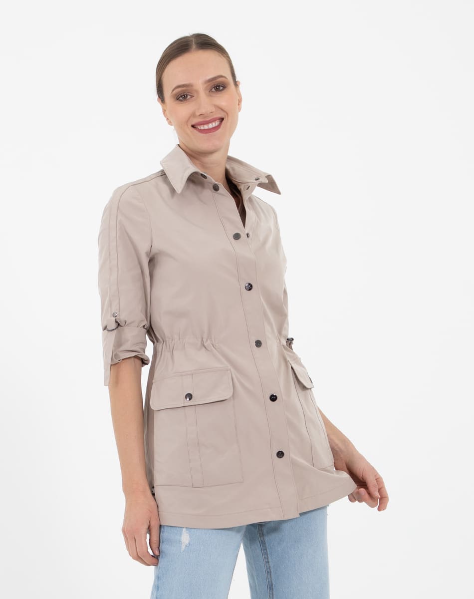 Casual long raincoat
