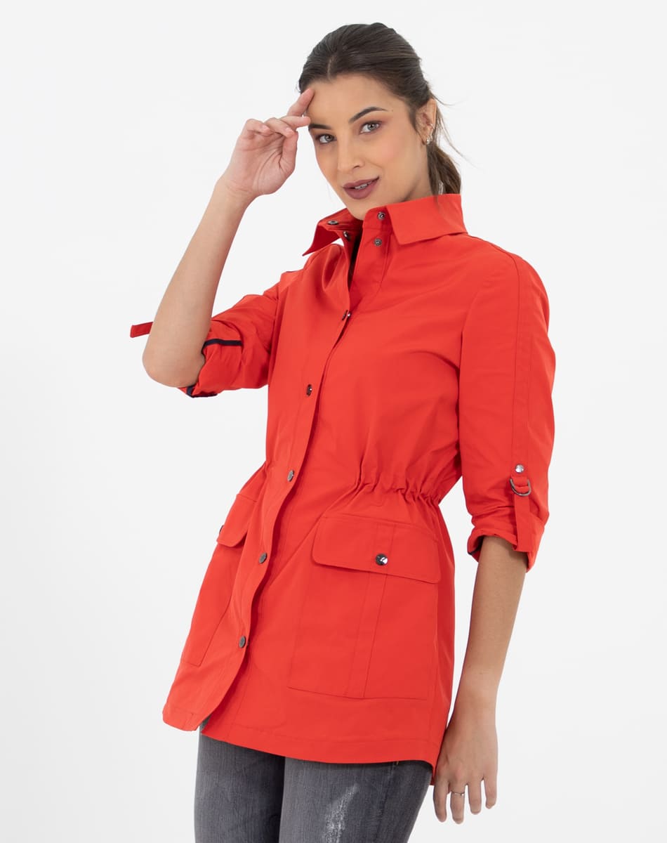 Casual long raincoat
