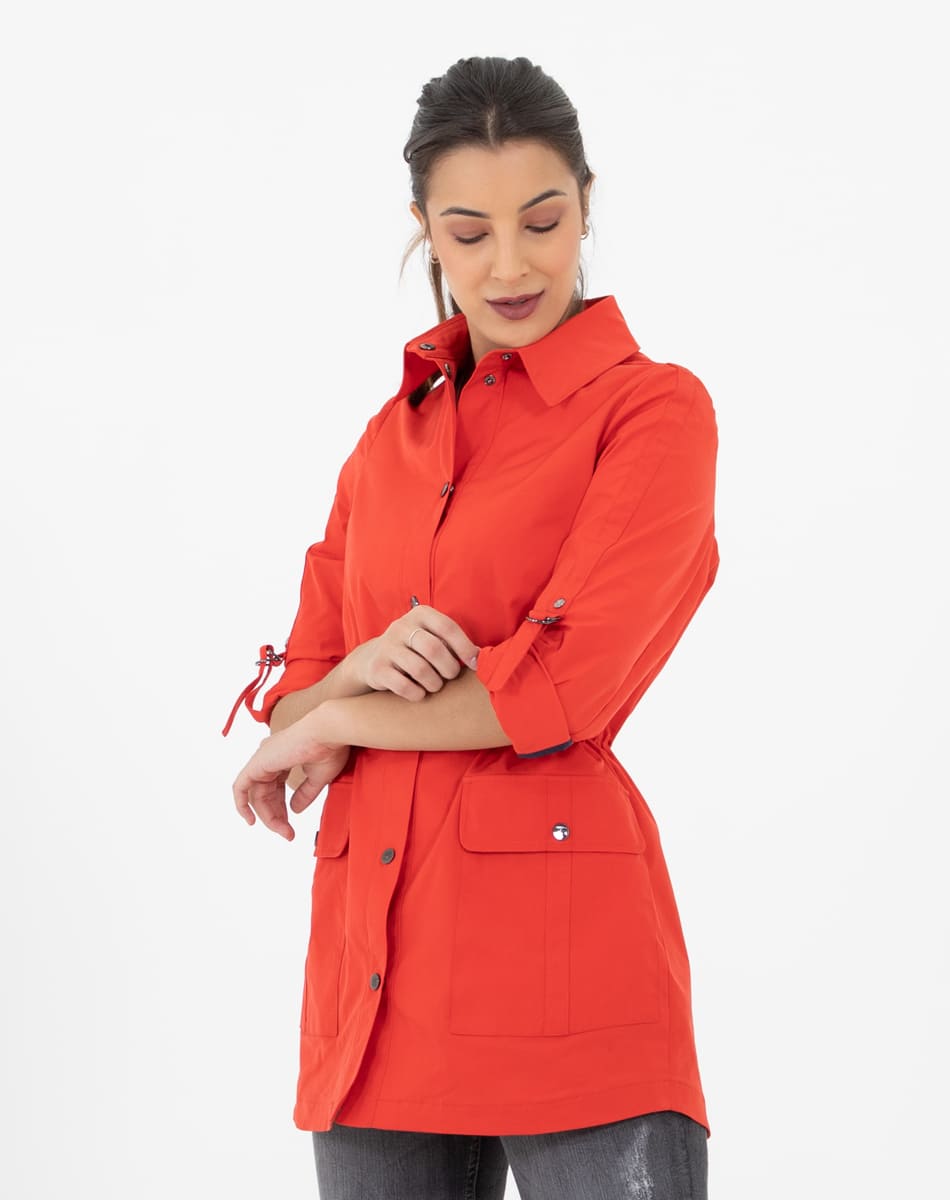 Casual long raincoat