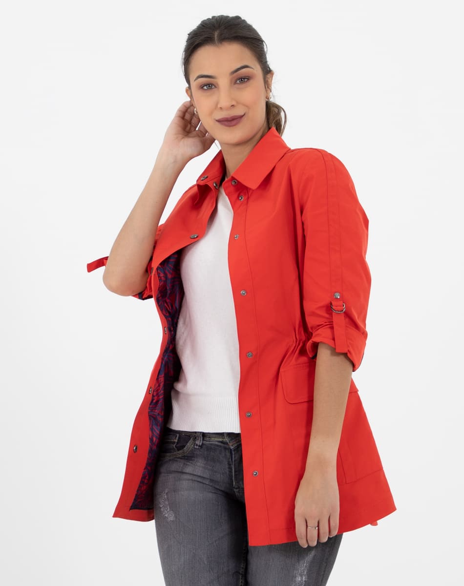 Casual long raincoat