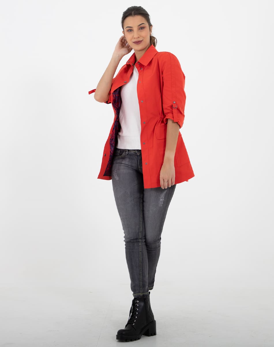 Casual long raincoat