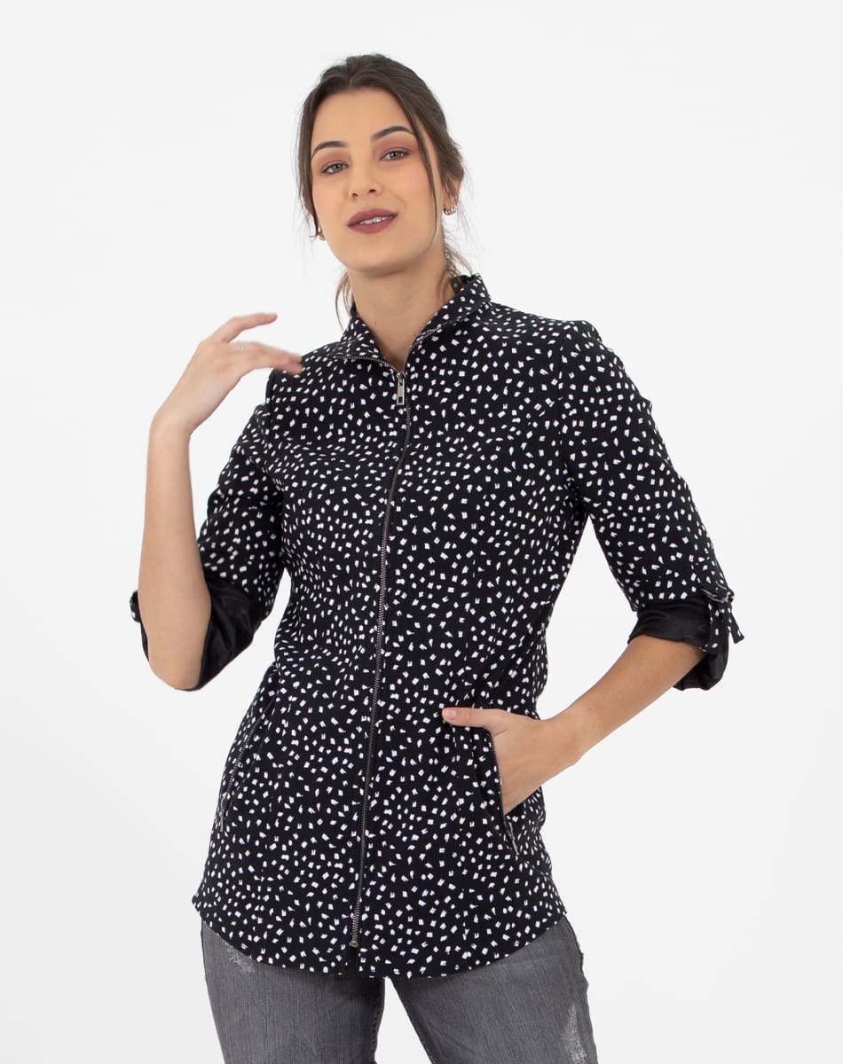 Shyla | Black  Animal Print raincoat