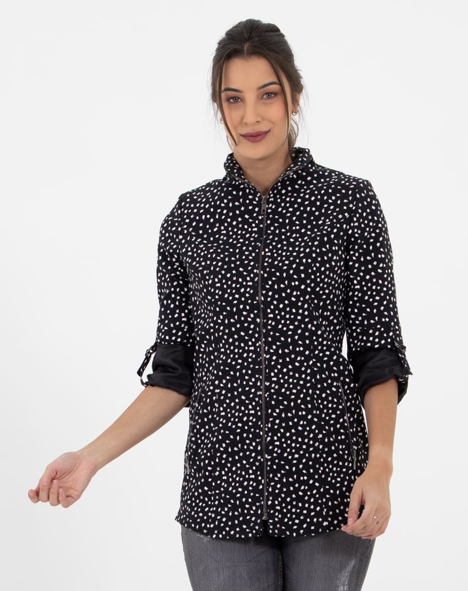 Shyla | Black  Animal Print raincoat