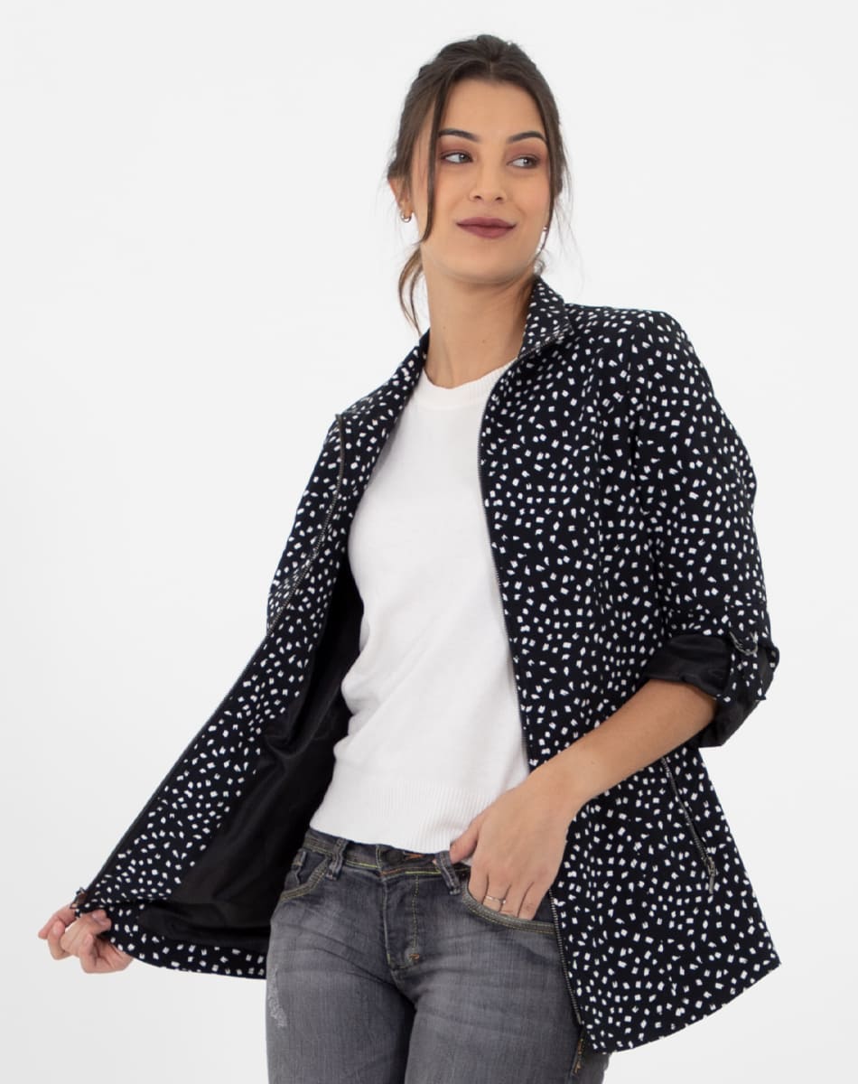 Shyla | Black  Animal Print raincoat