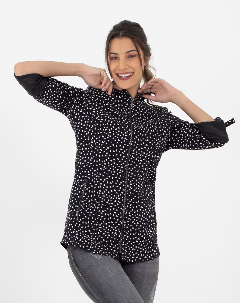 Shyla | Black  Animal Print raincoat