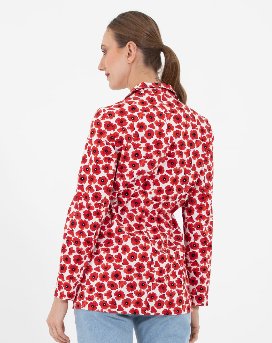 Flower printed raincoat