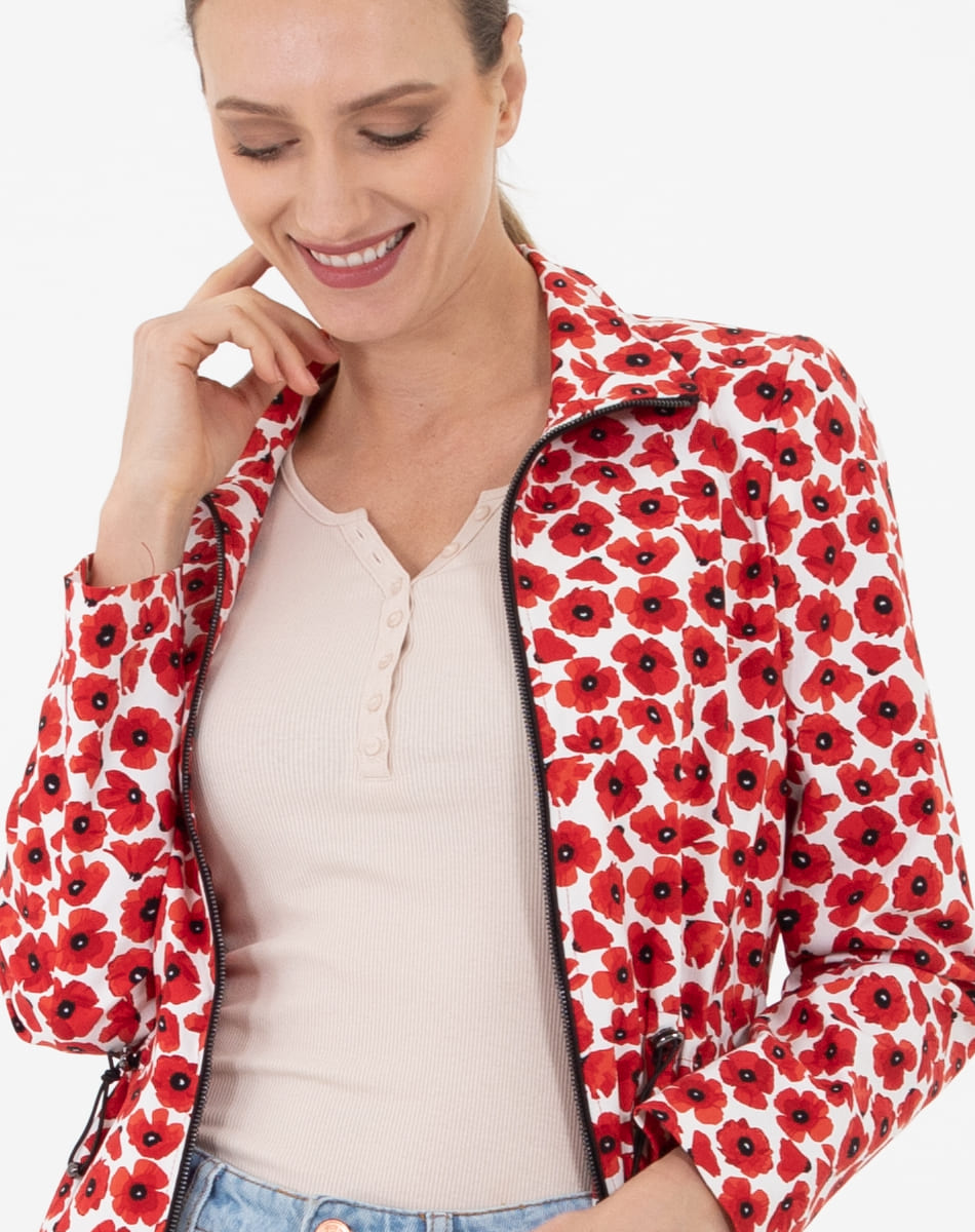 Flower printed raincoat