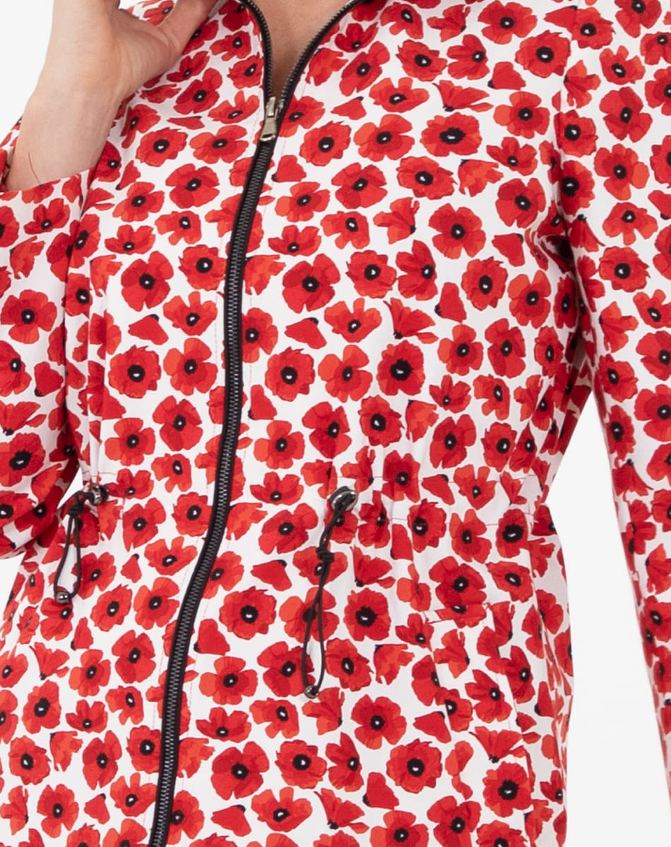 Flower printed raincoat