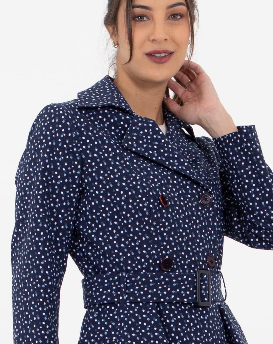 White polka dot raincoat