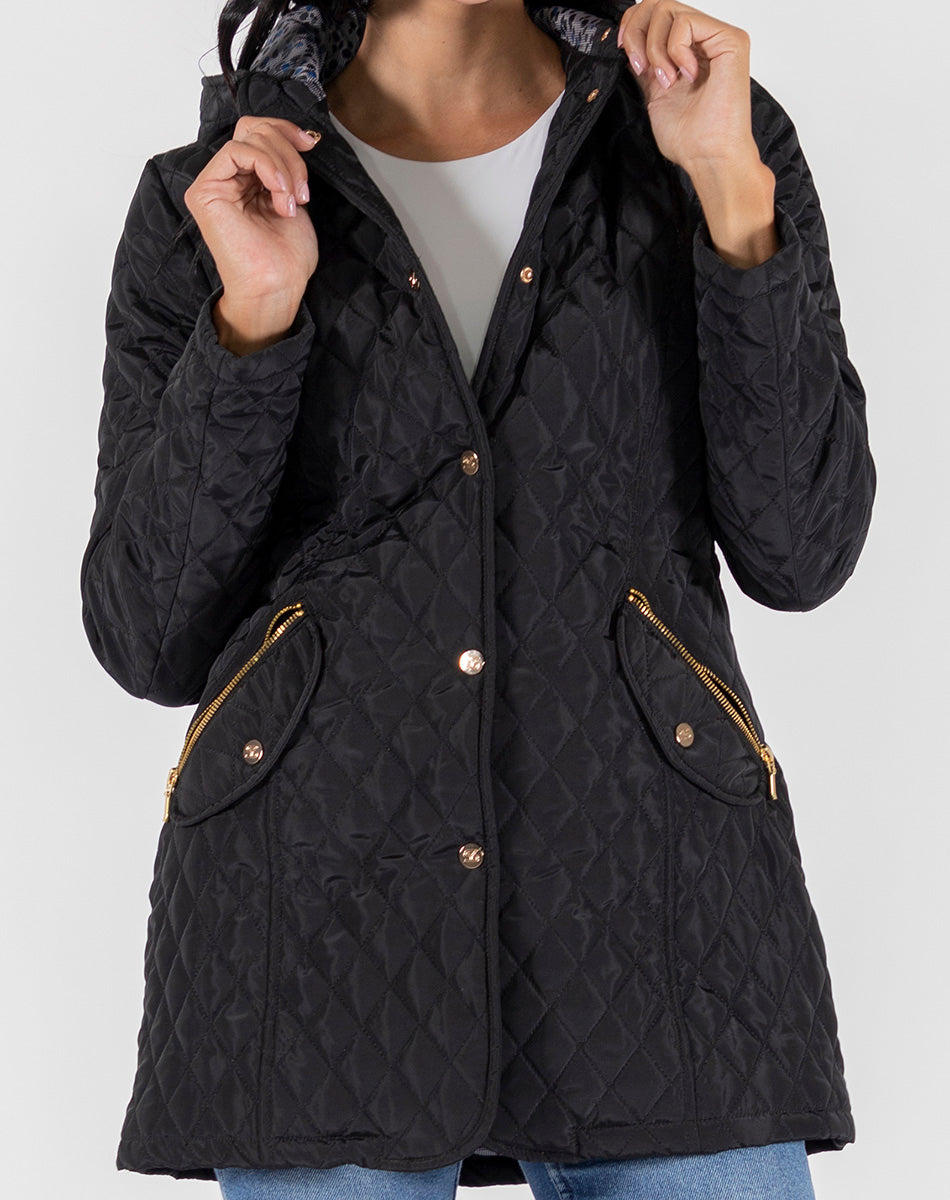 Hooded quilted jacket