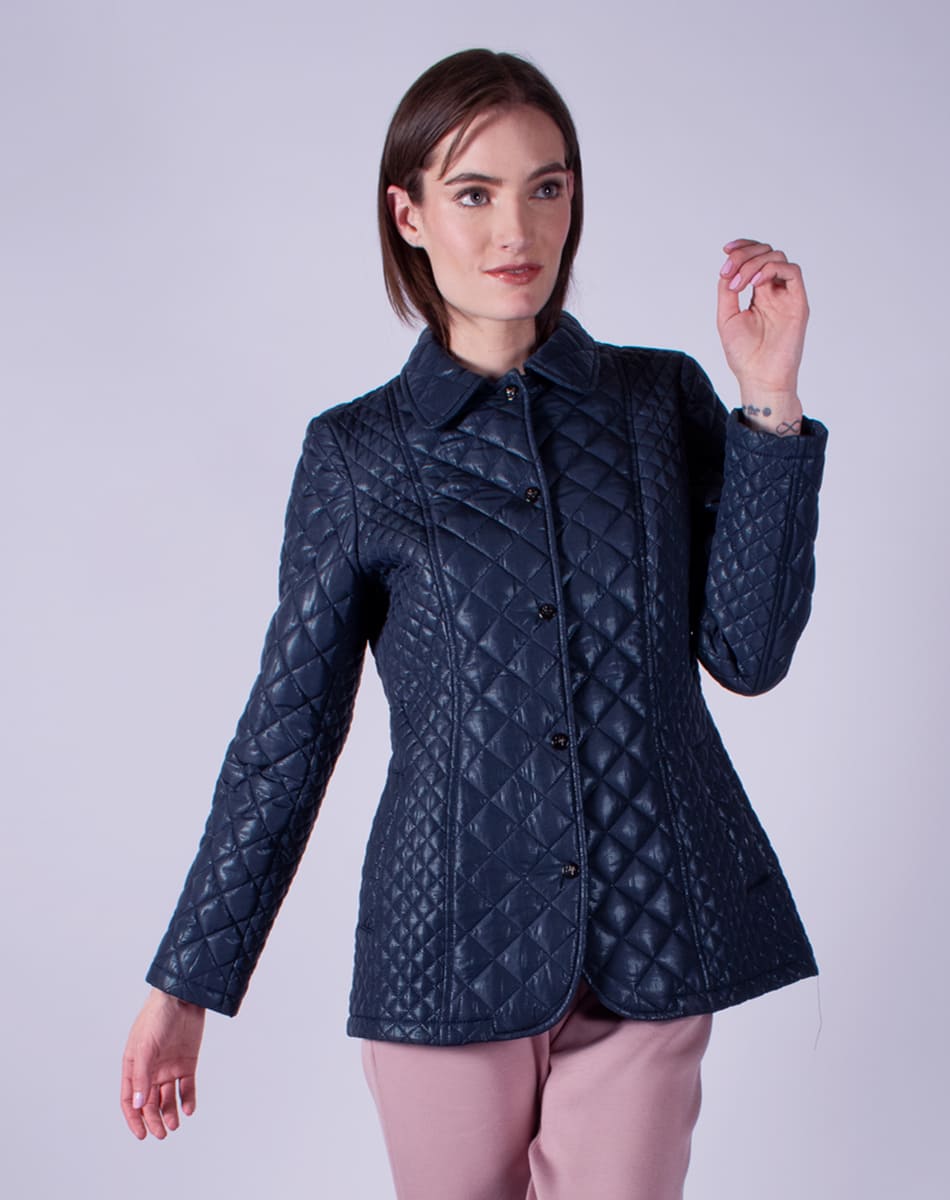 Argyle hooded jacket