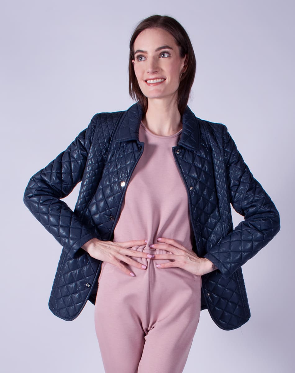 Argyle hooded jacket