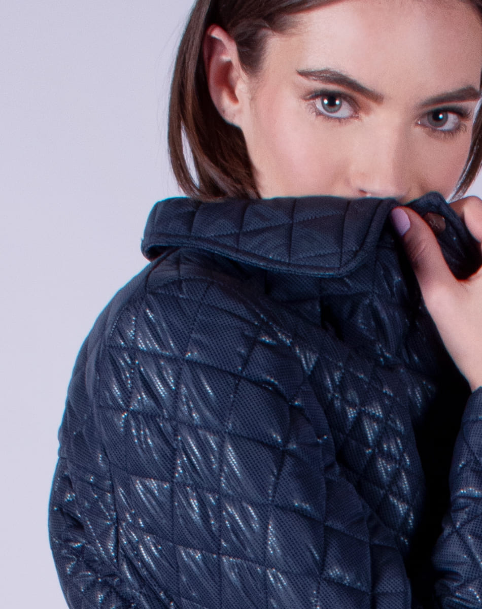 Argyle hooded jacket