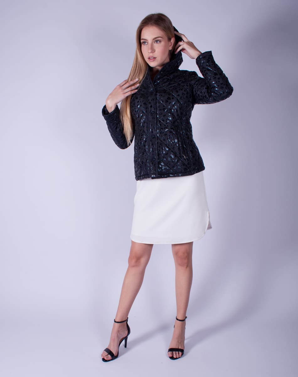 Monochromatic animal print jacket
