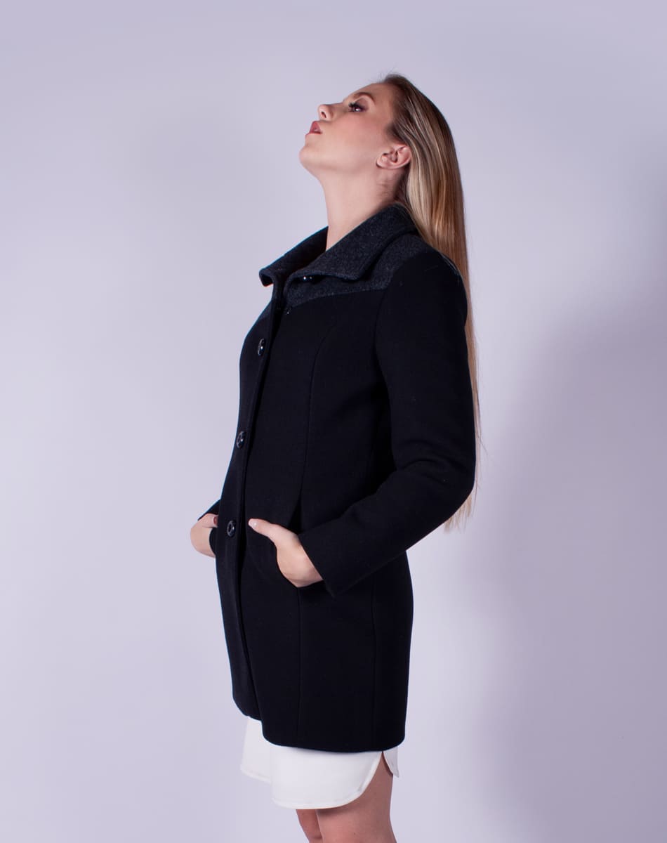 Coat with crossover