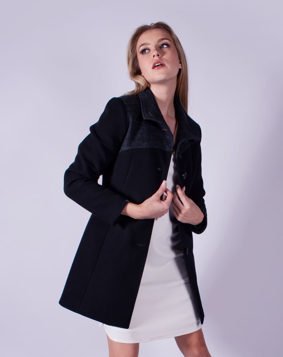 Coat with crossover
