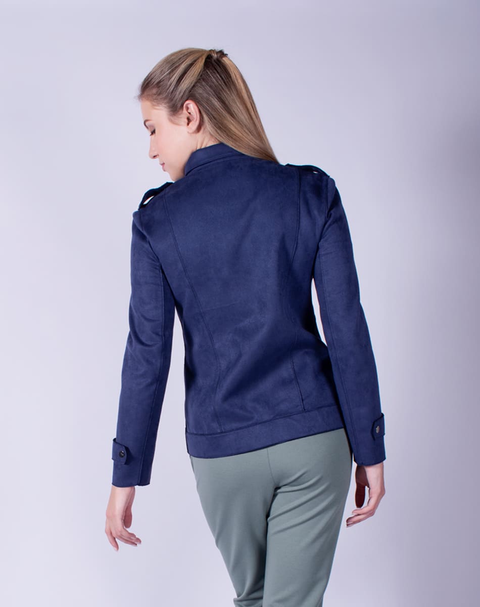 Suede biker coat