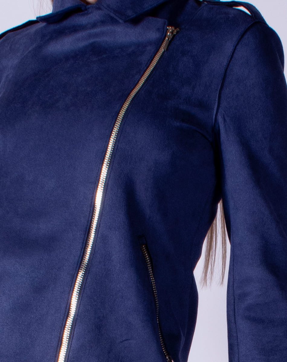 Suede biker coat