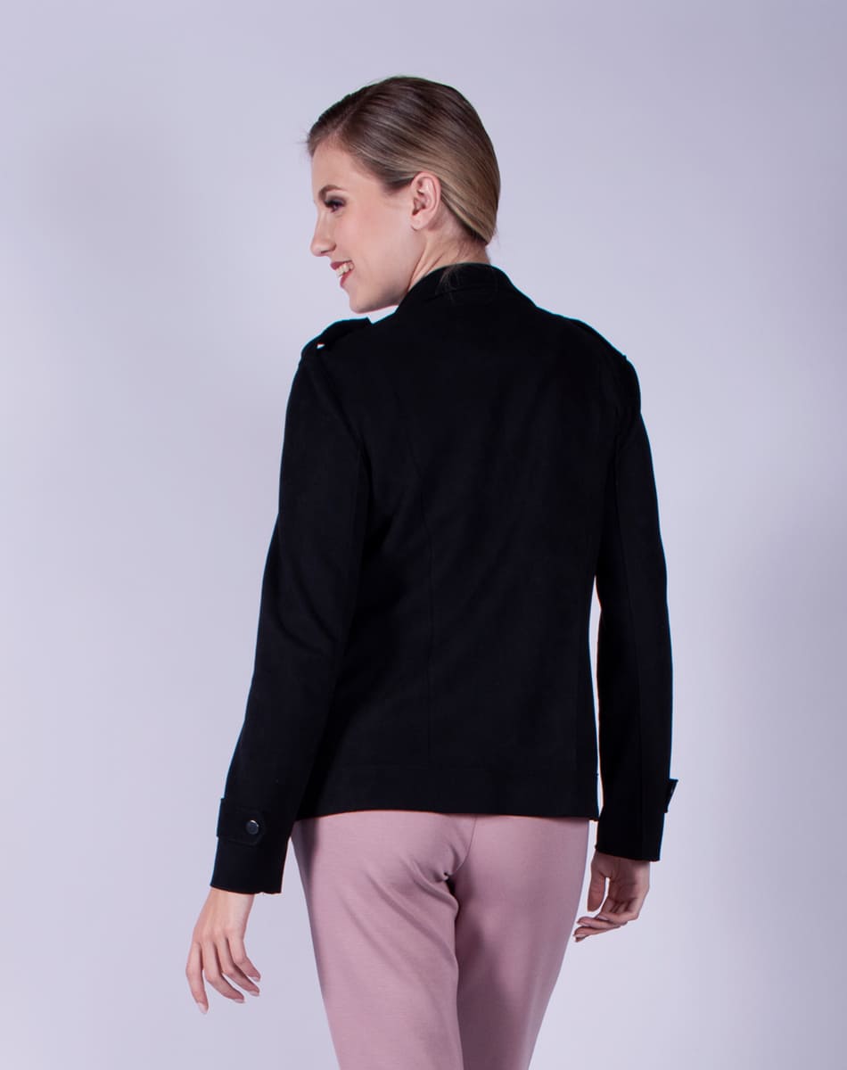 Suede biker coat