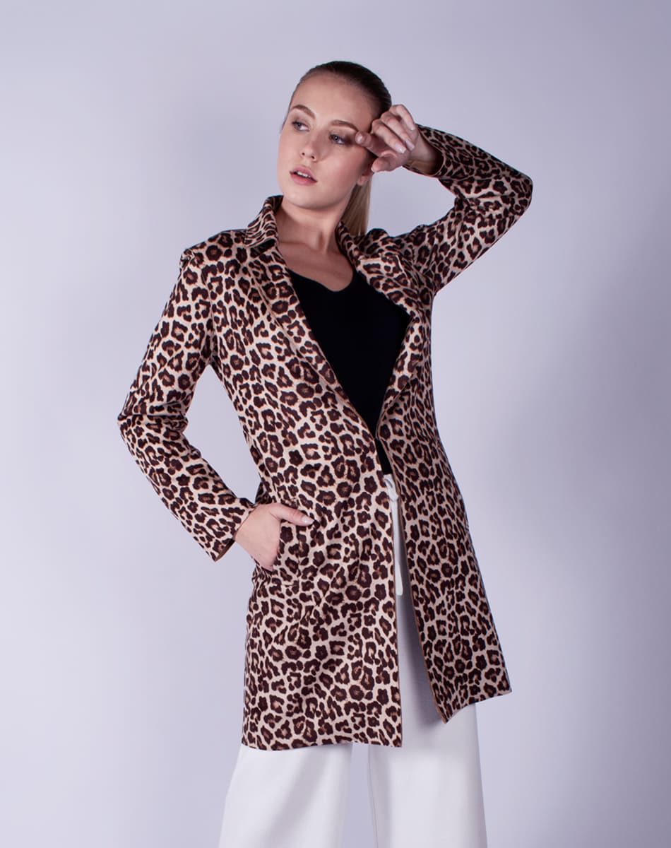 Animal print suede