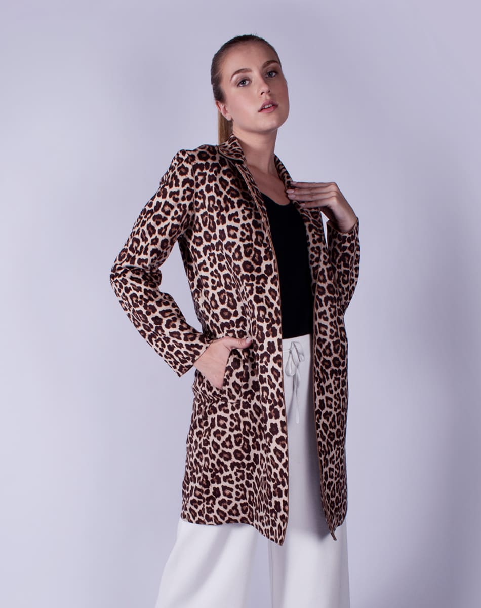 Animal print suede
