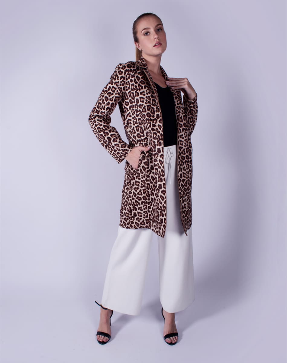 Animal print suede