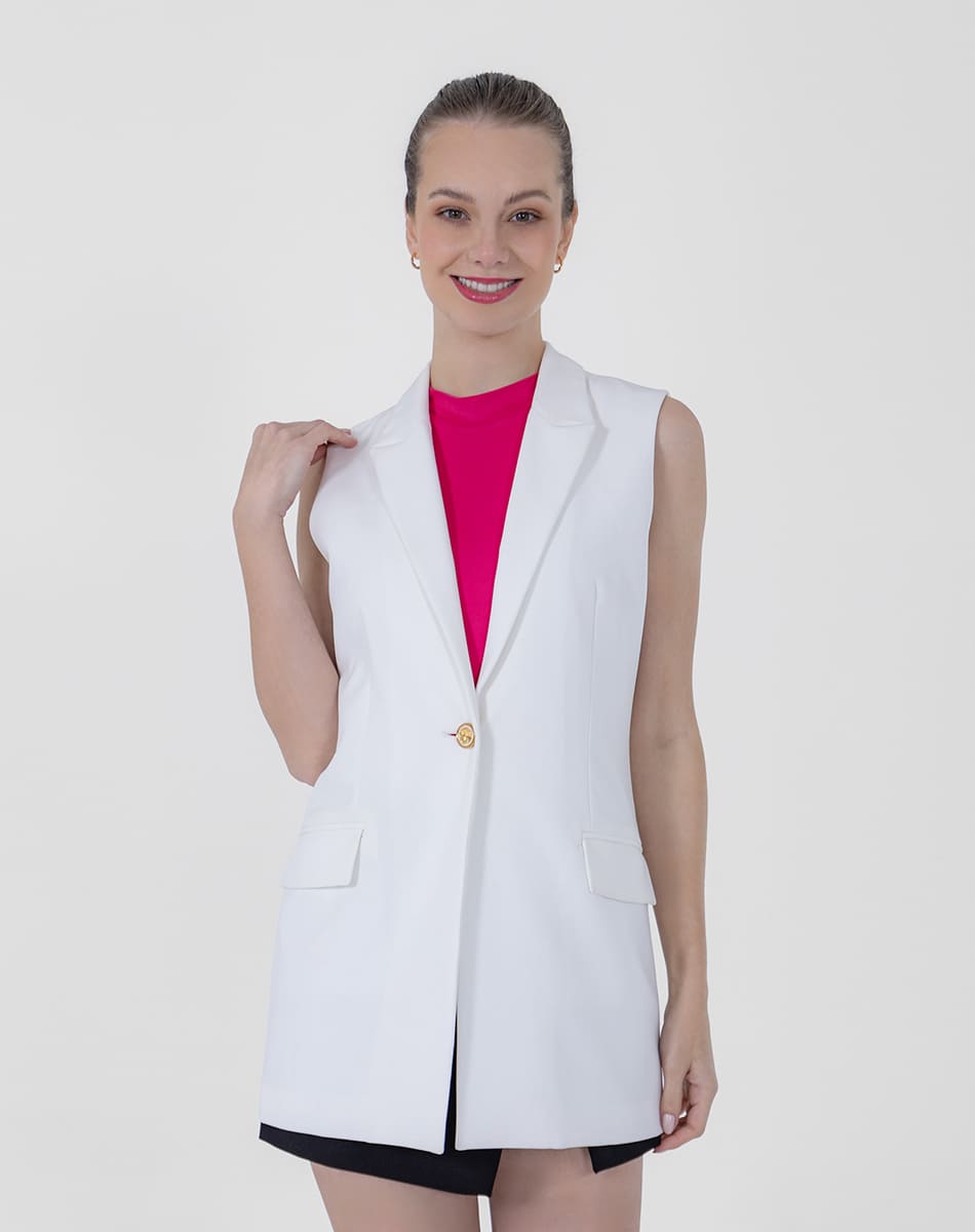 SHYLA | WOMEN'S VEST WITH BUTTON IN THE FRONT AND LAPEL
