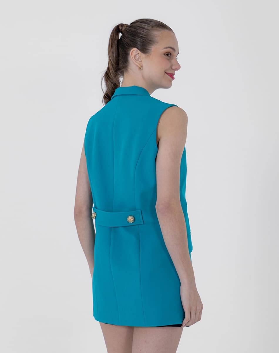 SHYLA | WOMEN'S VEST WITH BUTTON IN THE FRONT AND LAPEL