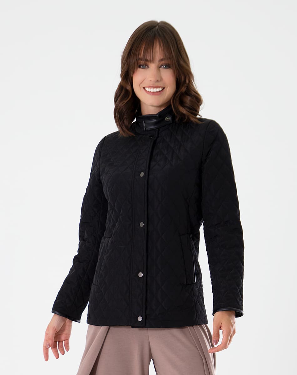 High collar quilted Jacket
