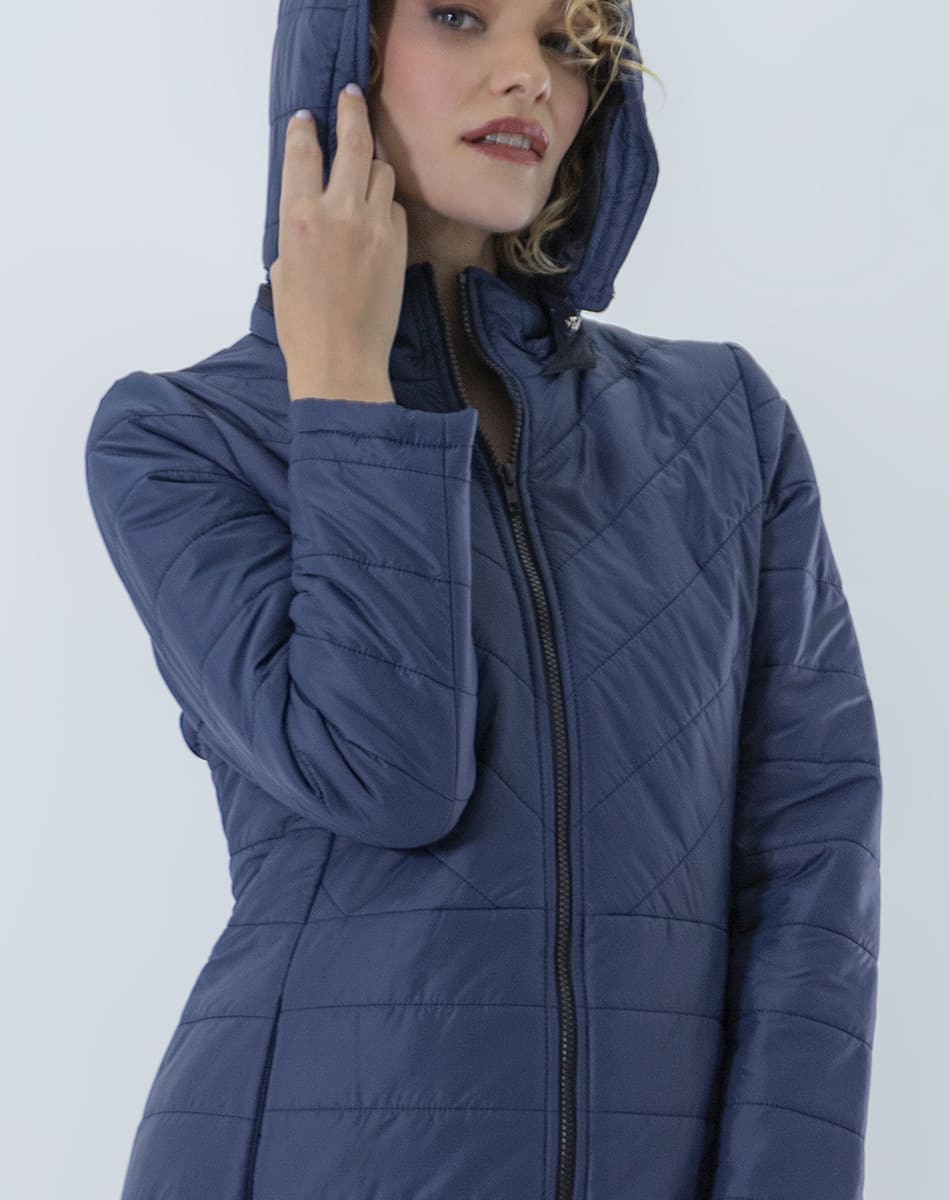Midi jacket with hood