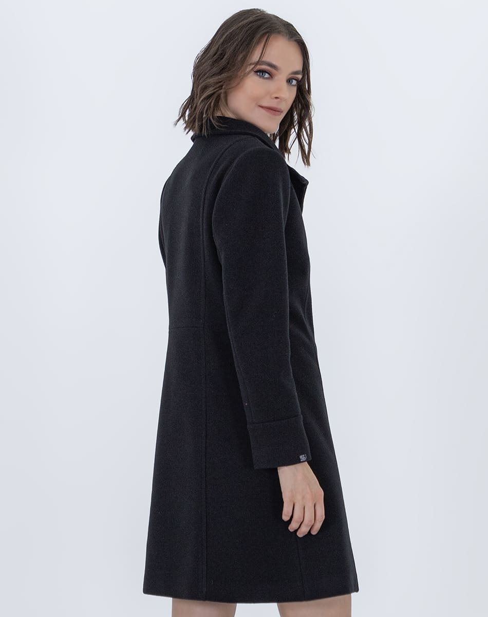 High Collar Coat With Double Button