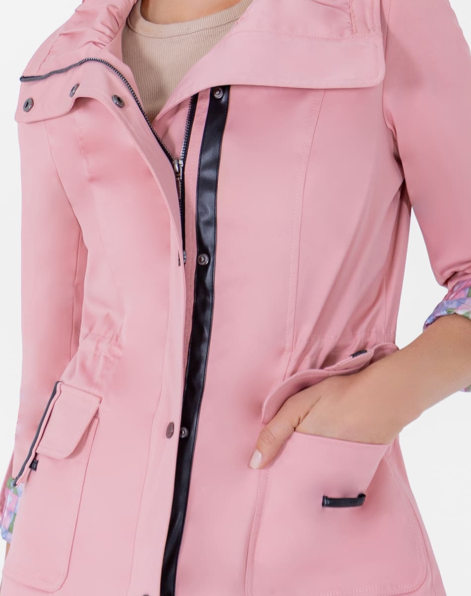 SHYLA | Cropped Trench Coat with Pleated Neck