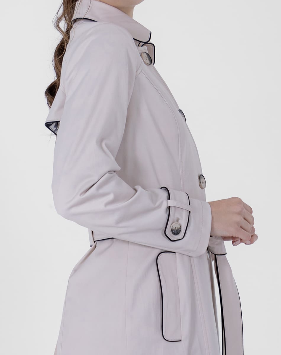 SHYLA | Classic Long Trench Coat with Belt and Buttons